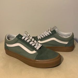 Green Vans with Brown Gum Sole